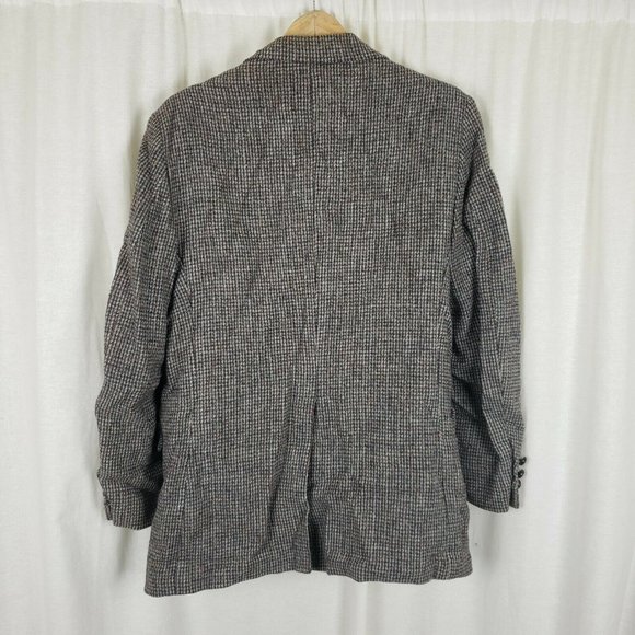 Vintage HARRIS Tweed Blazer Wool Sport Coat Jacket Mens 40 42 USA Mid Century - Picture 4 of 7